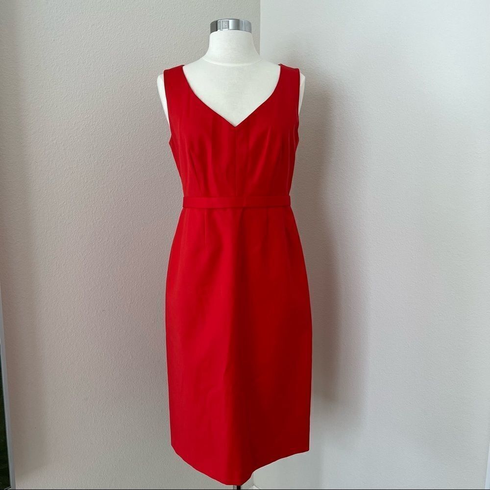 Tahari Belted Red Dress